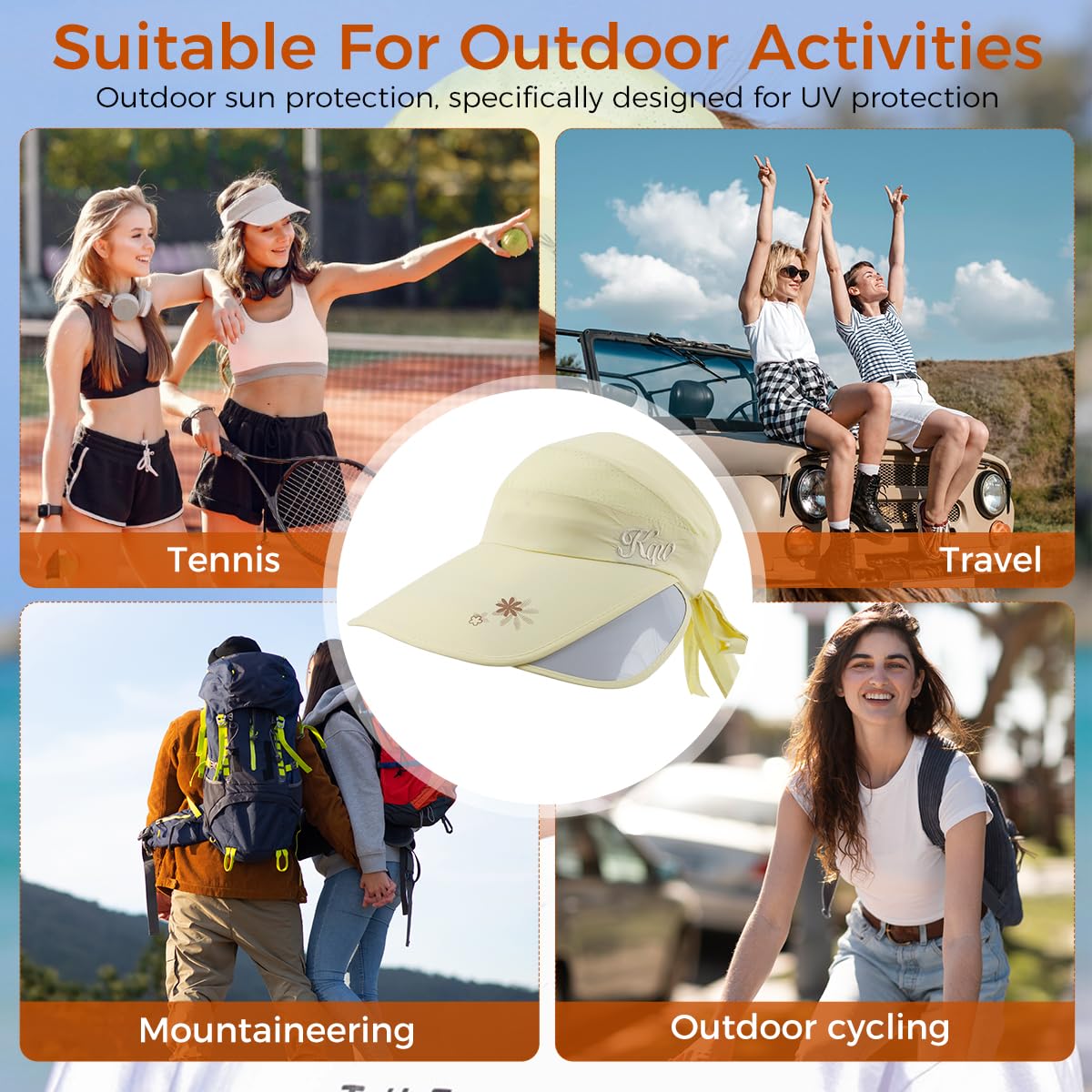 PALAY Sun Hats for Women, Wide Brim Visor Hat for Women, UV Sun Protection Golf Cap with Retractable Side Brim, Fashion Breathable Hat for Beach Fishing Tennis Running PALAY Sun Hats for Women, Wide Brim Visor Hat for Women, UV Sun Protection Golf Cap with Retractable Side Brim, Fashion Breathable Hat for Beach Fishing Tennis Running
